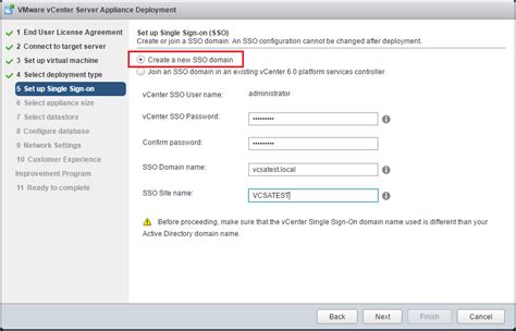 vcenter sso configuration